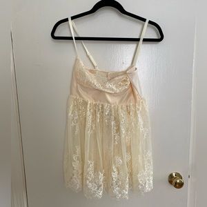 NWT Coquette Babydoll Chemise & Thong with Ribbon